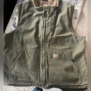 Olive Carhartt Woman Zip Front Lined Vest